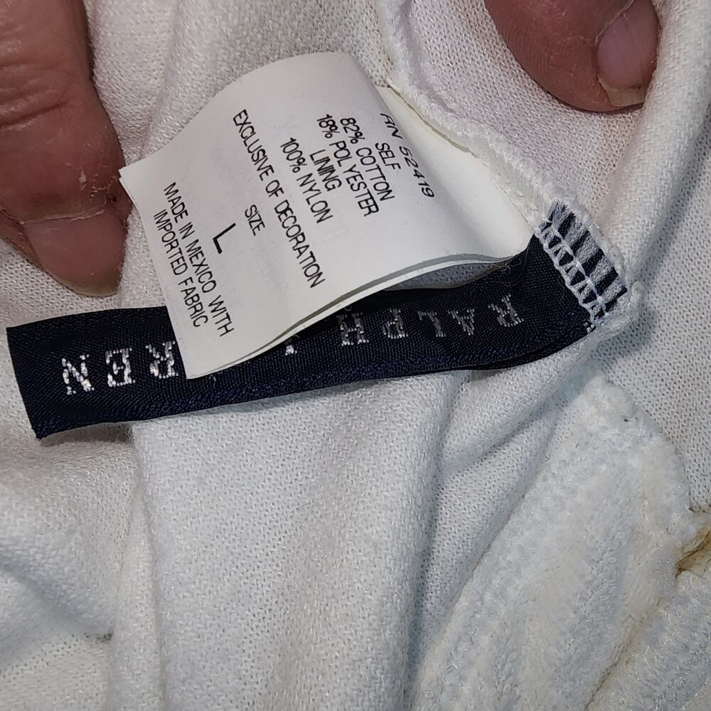 RALPH LAUREN sz L White Terry Cloth Halter Cover Up Dress Gold Pony - Picture 10 of 12